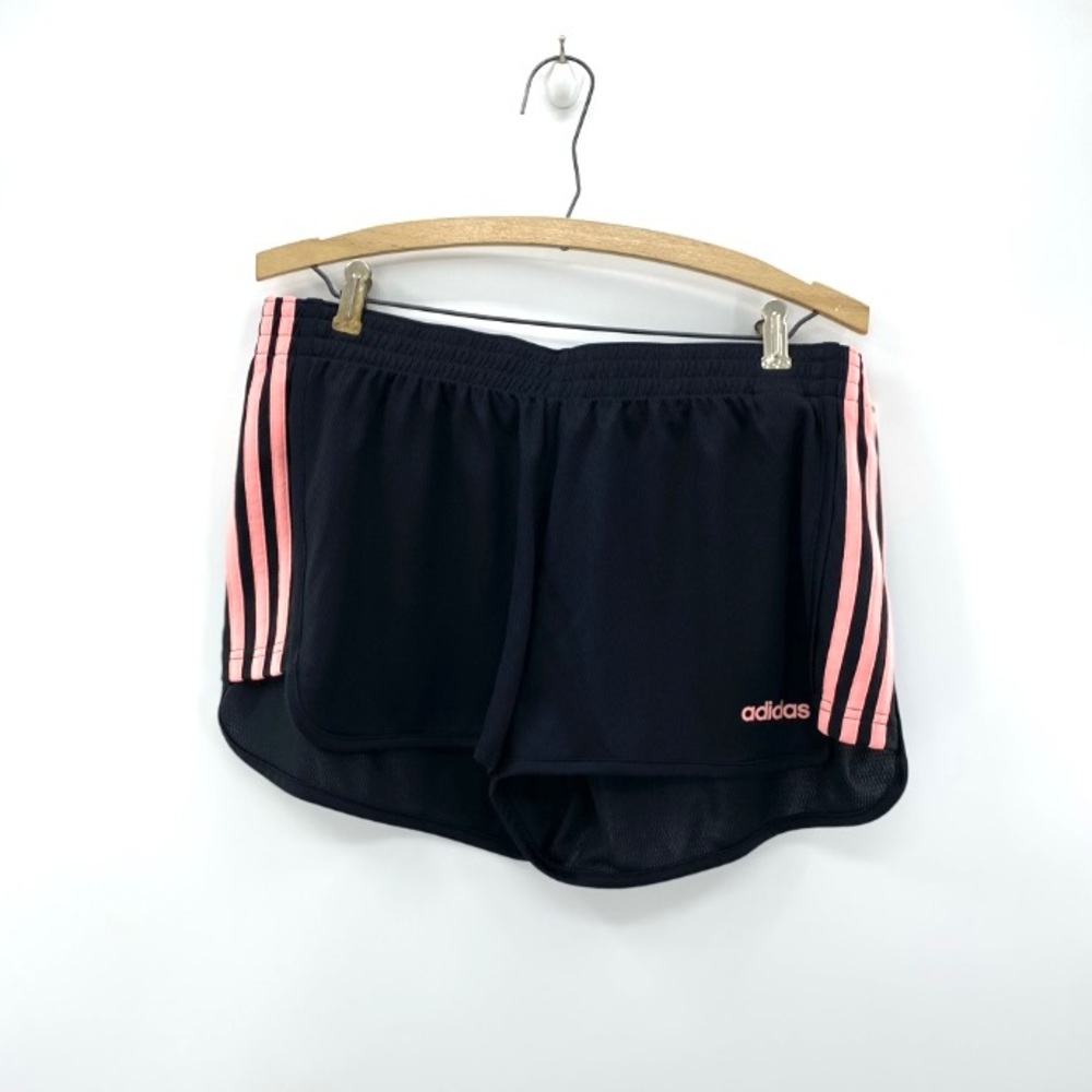 Adidas 3 Stripe ‘Black/Glo Pink’ Training Shorts Woman’s Size Large